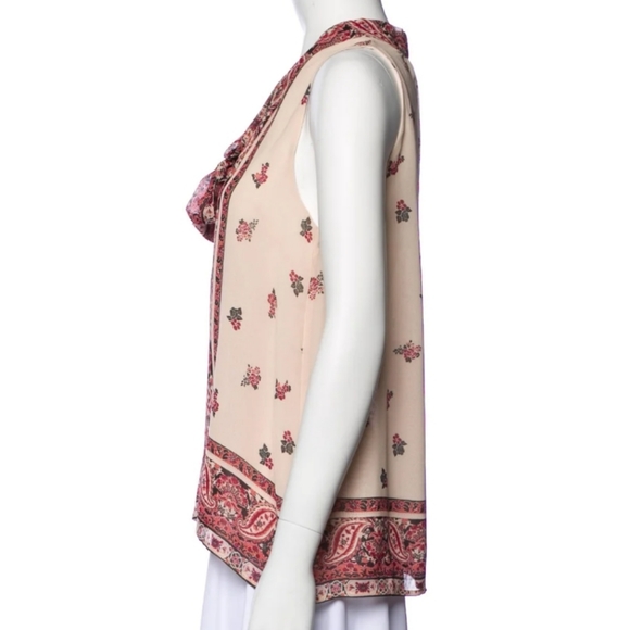 Joie Sleeveless Paisley Blouse Sz XS - Picture 2 of 3